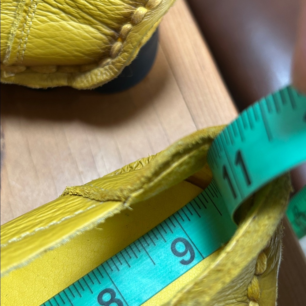 Socofy Women’s Leather Flex Slip On Floral Shoes size 8 - Yellow and Green - Picture 11 of 13